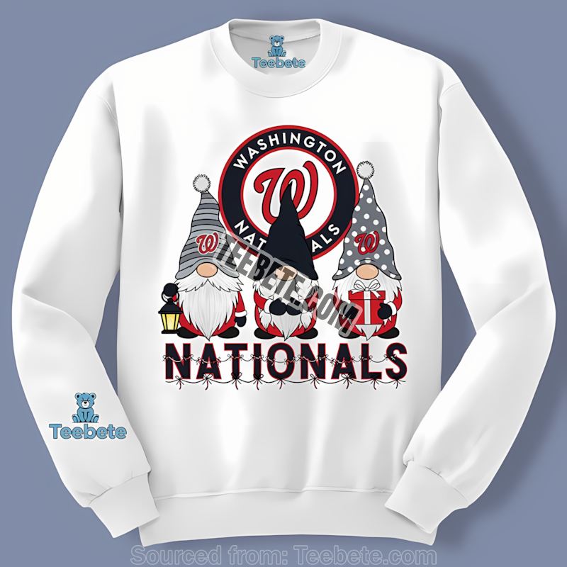Christmas Gnomes Washington Nationals Color Long Sleeve Christmas Gnomes Washington Nationals Color Long Sleeve