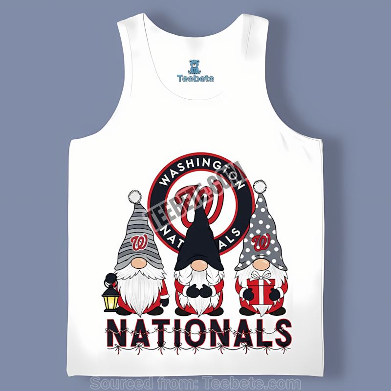 Christmas Gnomes Washington Nationals Color Tanktop Christmas Gnomes Washington Nationals Color Tanktop