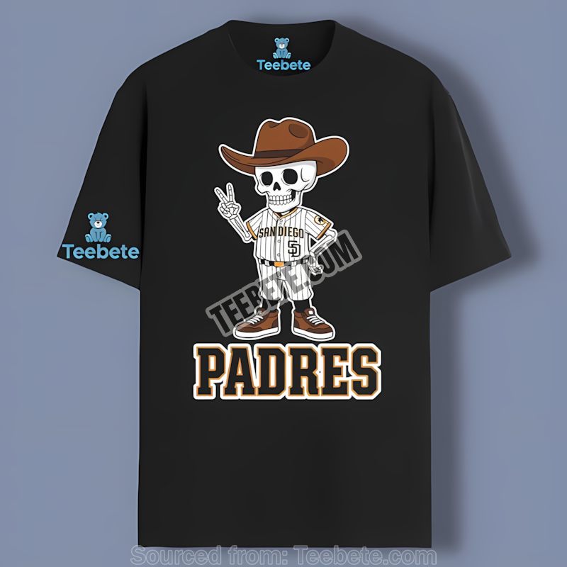 Classic San Diego Padres Skeleton Cowboy Adults Shirt