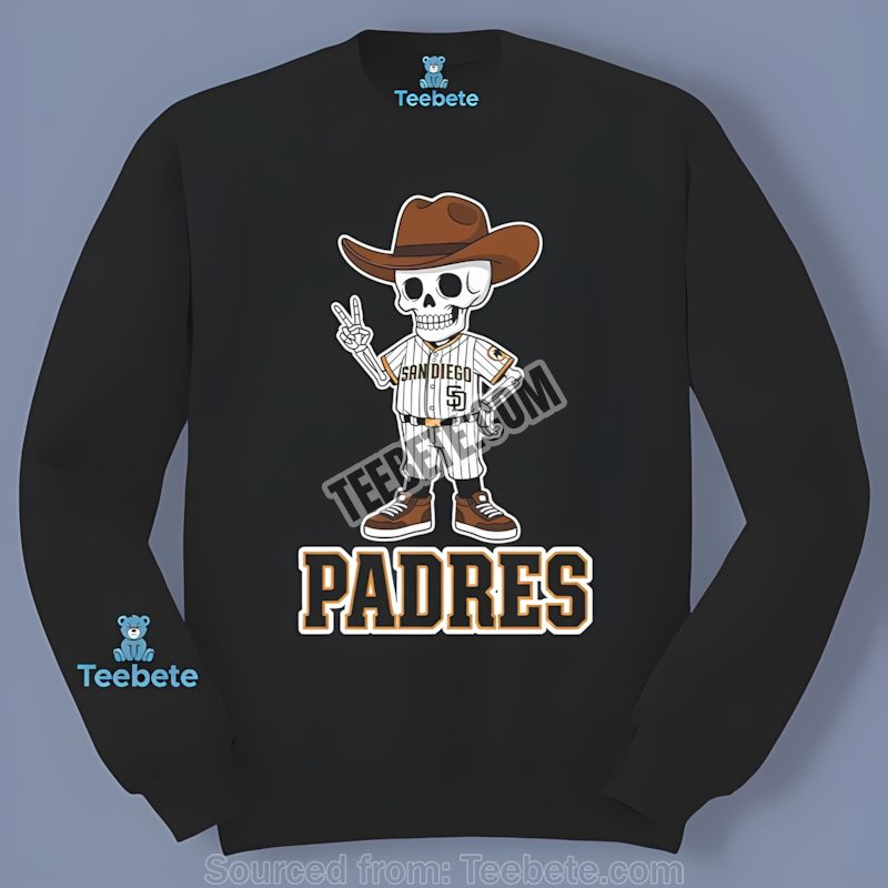 Classic San Diego Padres Skeleton Cowboy Adults Long Sleeve Classic San Diego Padres Skeleton Cowboy Adults Long Sleeve