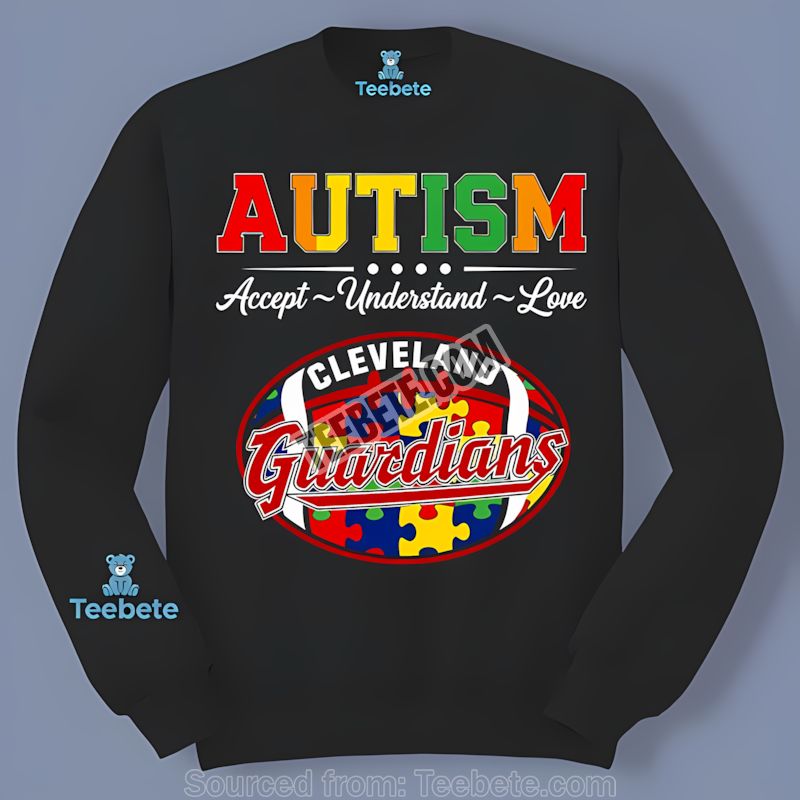 Cleveland Guardians Autism Awareness Love Unisex Long Sleeve Cleveland Guardians Autism Awareness Love Unisex Long Sleeve