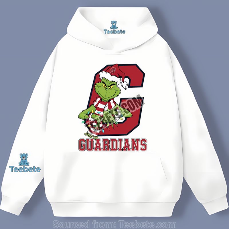 Cleveland Guardians Grinch Christmas Cotton Holiday Hoodie Cleveland Guardians Grinch Christmas Cotton Holiday Hoodie