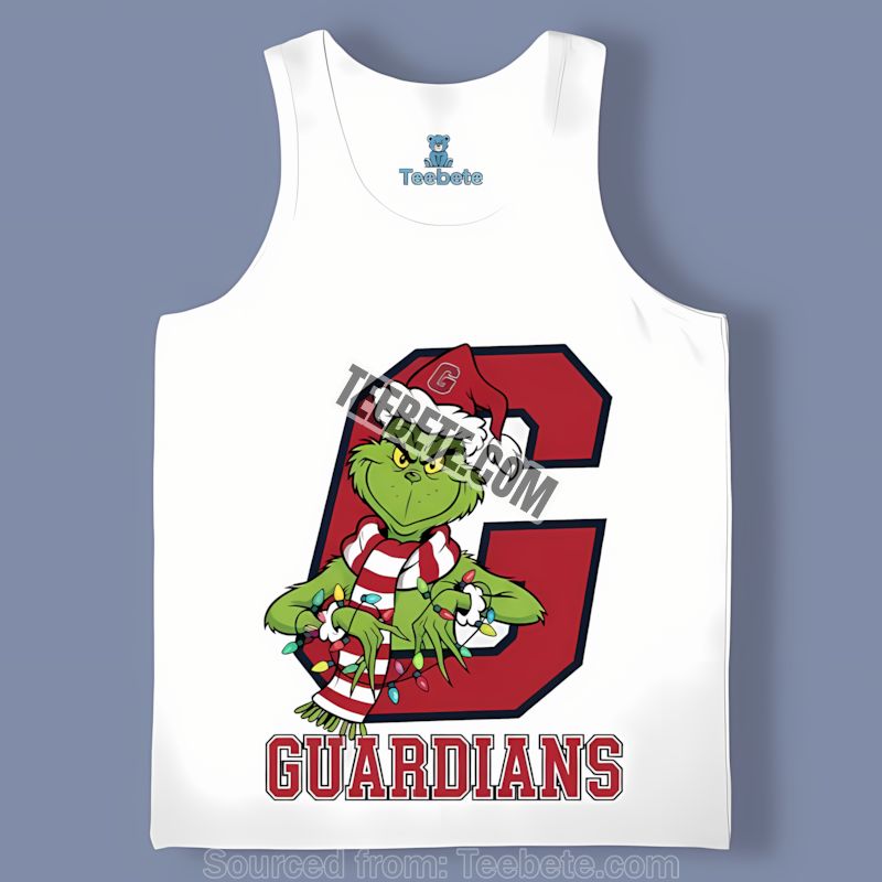 Cleveland Guardians Grinch Christmas Cotton Holiday Tanktop Cleveland Guardians Grinch Christmas Cotton Holiday Tanktop