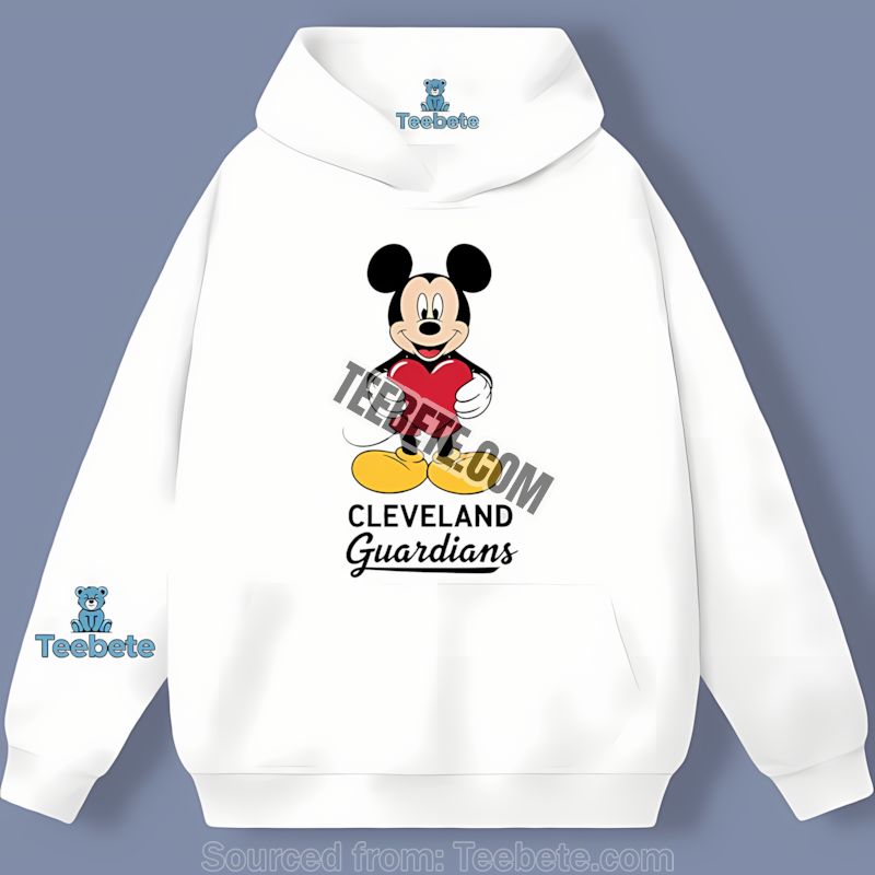 Cleveland Guardians Mickey Heart Graphic Fan Hoodie Cleveland Guardians Mickey Heart Graphic Fan Hoodie