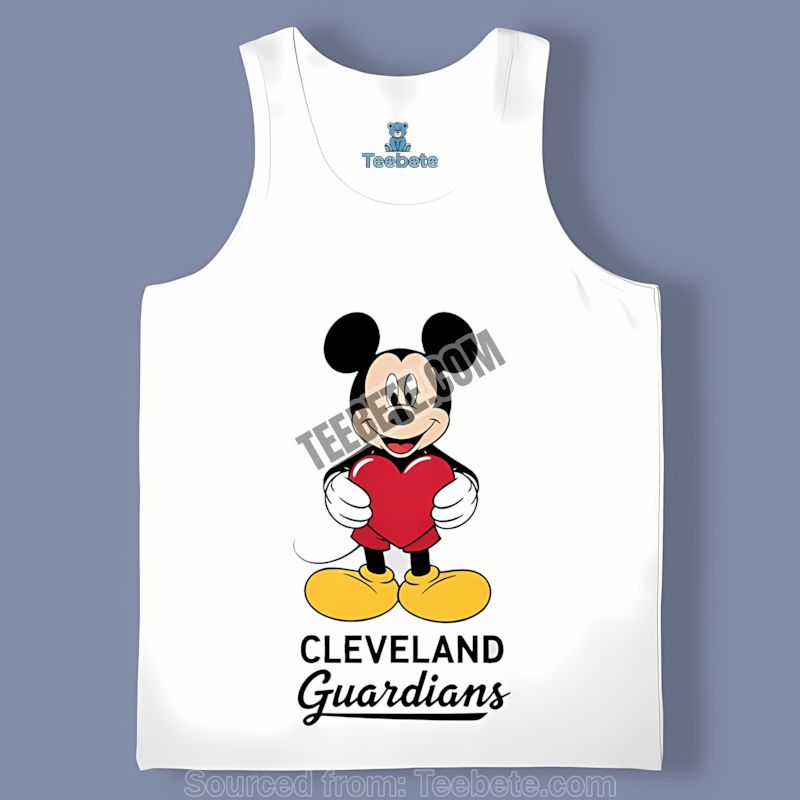 Cleveland Guardians Mickey Heart Graphic Fan Tanktop Cleveland Guardians Mickey Heart Graphic Fan Tanktop