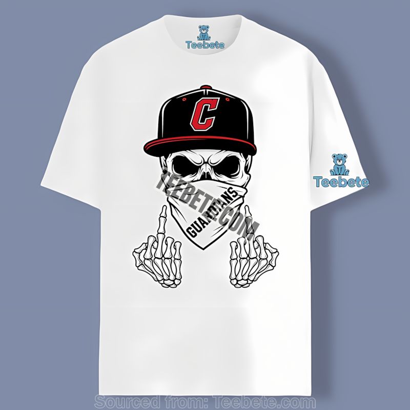 Cleveland Guardians Skull Bandana Cotton Fan Shirt