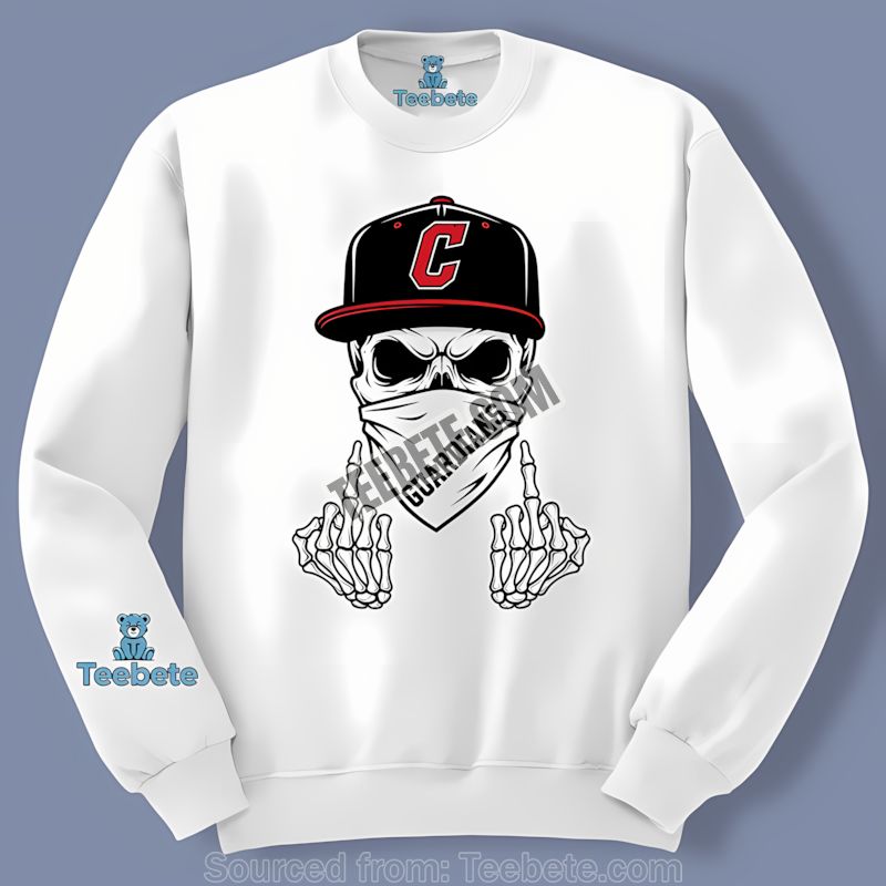 Cleveland Guardians Skull Bandana Cotton Fan Long Sleeve Cleveland Guardians Skull Bandana Cotton Fan Long Sleeve