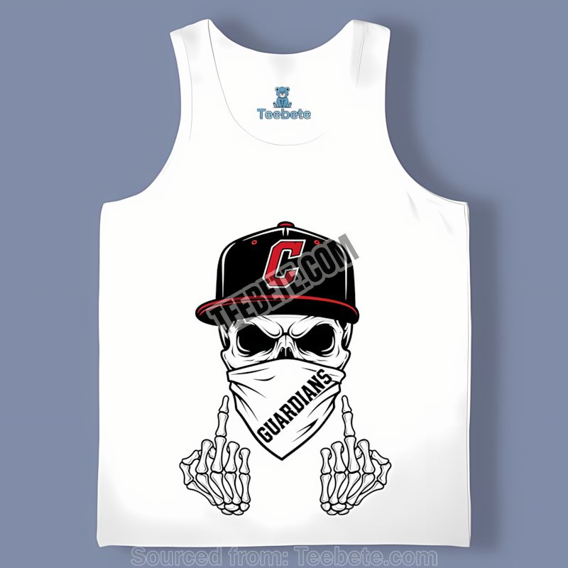 Cleveland Guardians Skull Bandana Cotton Fan Tanktop Cleveland Guardians Skull Bandana Cotton Fan Tanktop