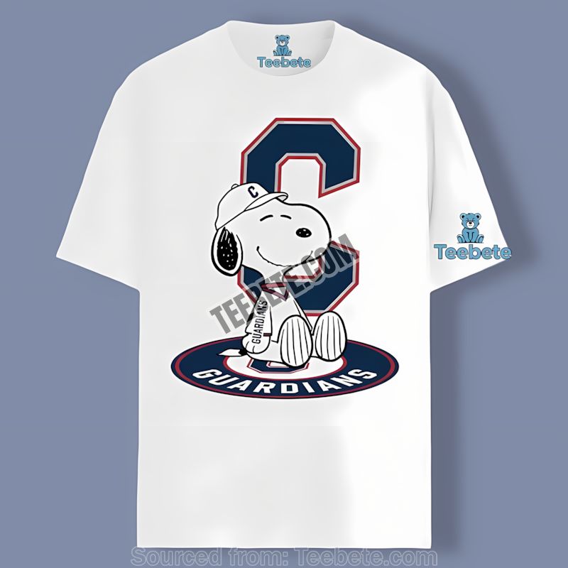Cleveland Guardians Snoopy Tattoo Logo Arm Shirt