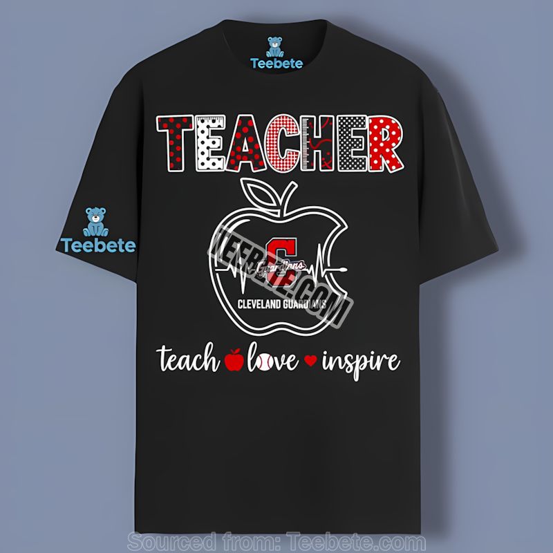 Cleveland Guardians Teacher Apple Inspire Adults Shirt