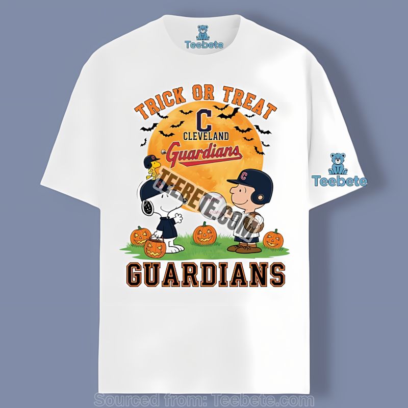 Cleveland Guardians Trick Or Treat Snoopy Retro Shirt