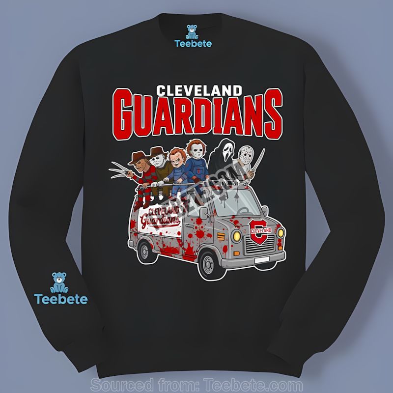 Cleveland Guardians Vs Halloween Horror Bus Long Sleeve Cleveland Guardians Vs Halloween Horror Bus Long Sleeve