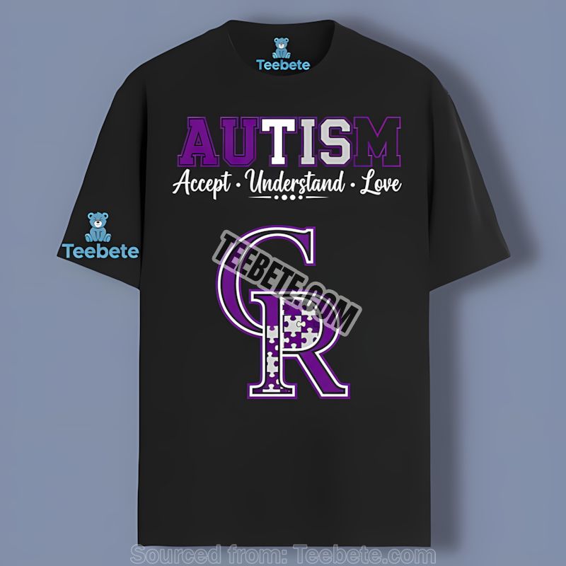 Colorado Rockies Autism Awareness Love Retro Shirt