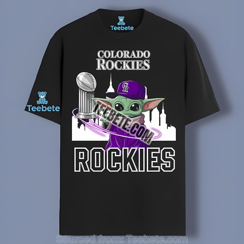 Colorado Rockies Baby Yoda Holding Trophy Unisex Shirt