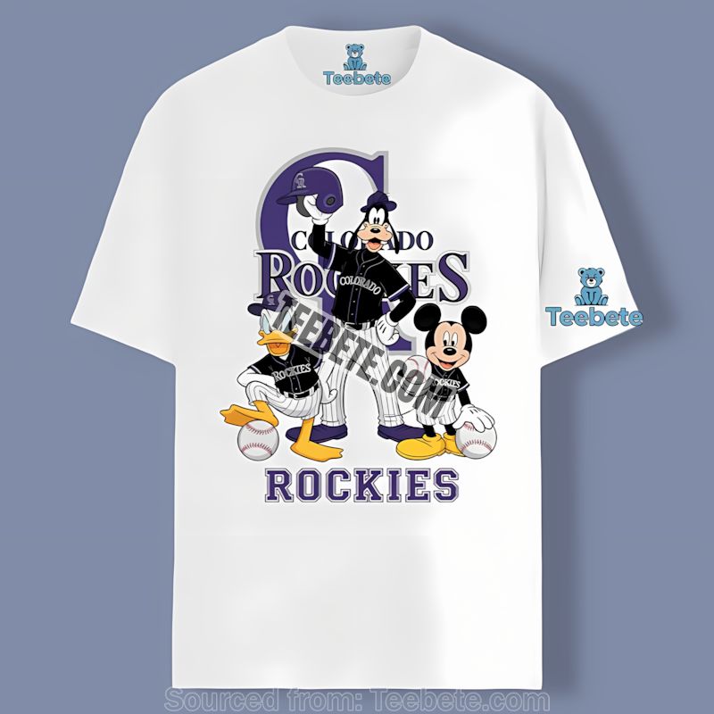 Colorado Rockies Disney Mickey Donald Goofy Shirt