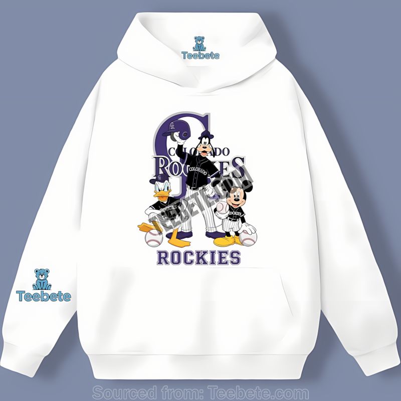 Colorado Rockies Disney Mickey Donald Goofy Hoodie Colorado Rockies Disney Mickey Donald Goofy Hoodie
