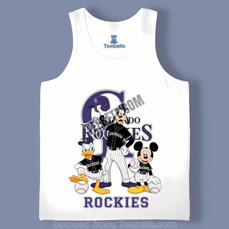 Colorado Rockies Disney Mickey Donald Goofy Tanktop Colorado Rockies Disney Mickey Donald Goofy Tanktop