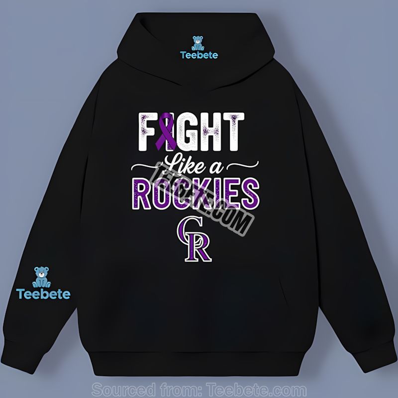 Colorado Rockies Fight Like A Girl Cotton Hoodie Colorado Rockies Fight Like A Girl Cotton Hoodie