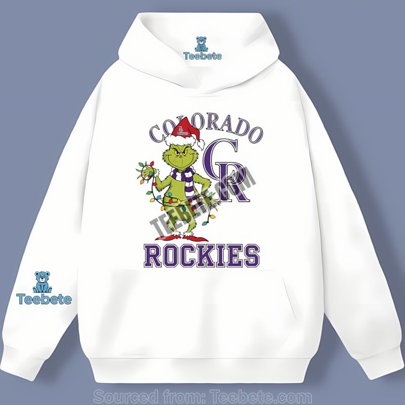 Colorado Rockies Grinch Christmas Cotton Hoodie Colorado Rockies Grinch Christmas Cotton Hoodie