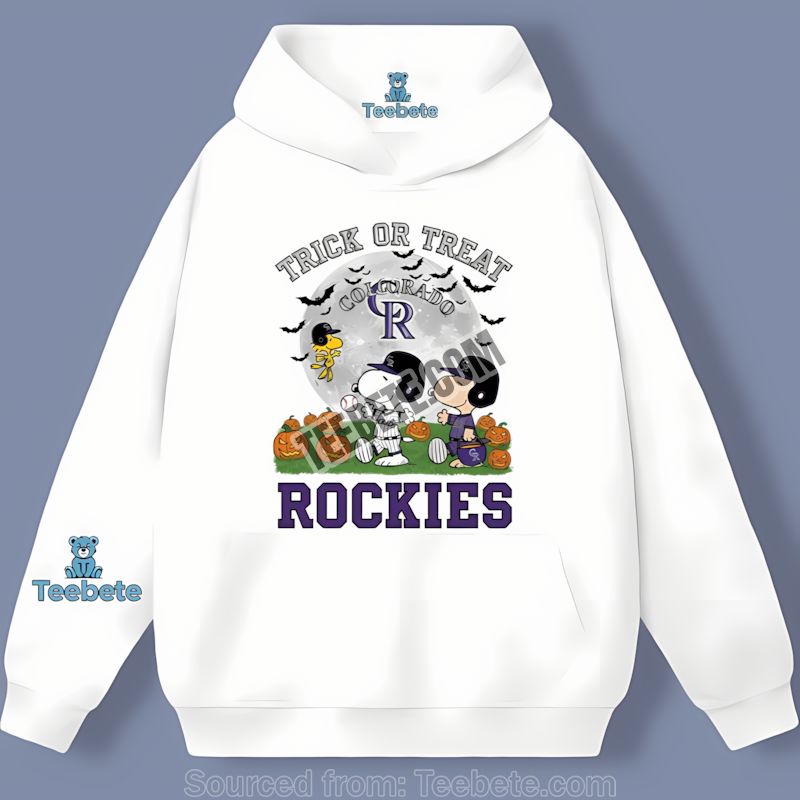 Colorado Rockies Halloween Treat Charlie Snoopy Hoodie Colorado Rockies Halloween Treat Charlie Snoopy Hoodie