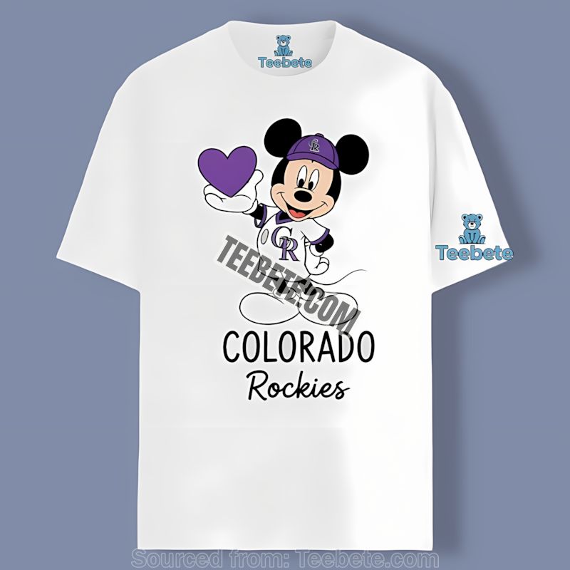 Colorado Rockies Mickey Heart Cotton Shirt