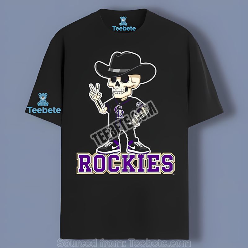 Colorado Rockies Skeleton Cowboy Color Shirt