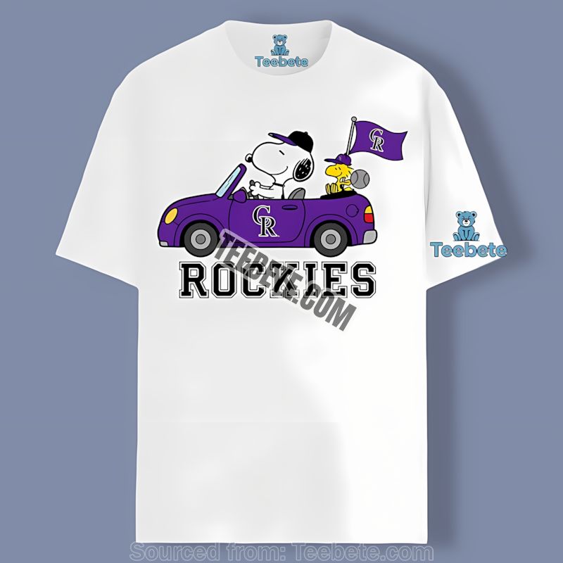 Colorado Rockies Snoopy Driving Car Shirt