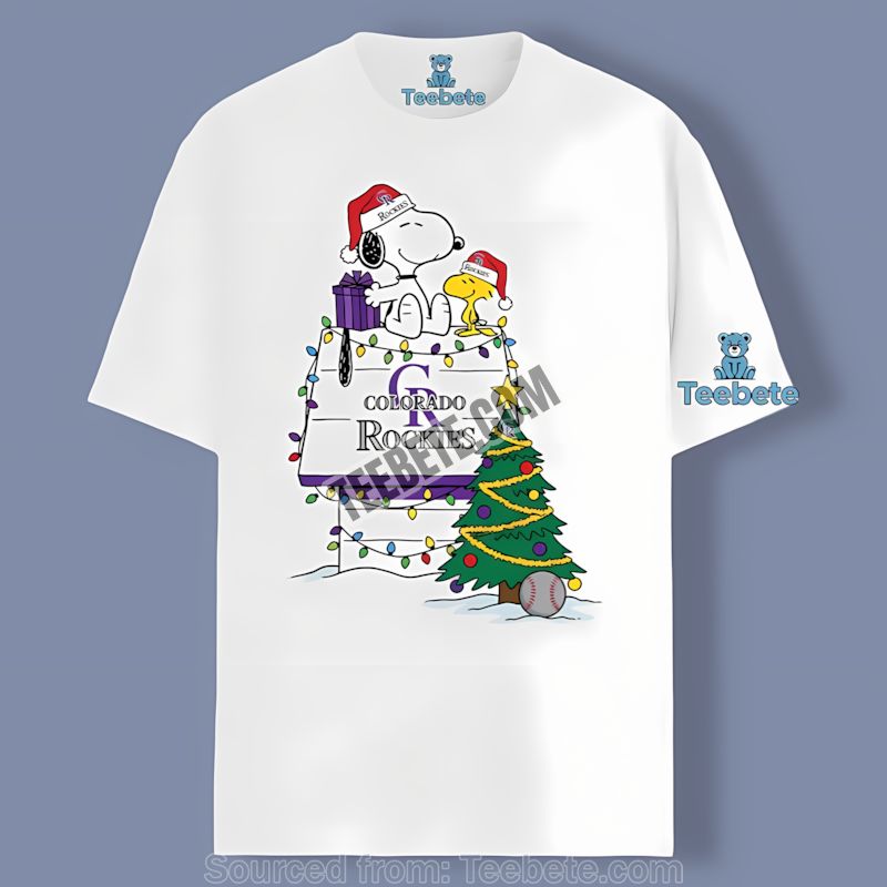 Colorado Rockies Snoopy Woodstock Christmas Shirt