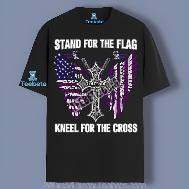 Colorado Rockies Stand Flag Kneel Cross Shirt