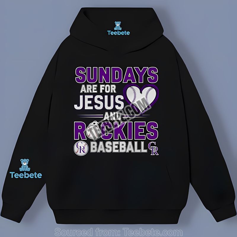 Colorado Rockies Sundays Jesus Baseball Hoodie Colorado Rockies Sundays Jesus Baseball Hoodie