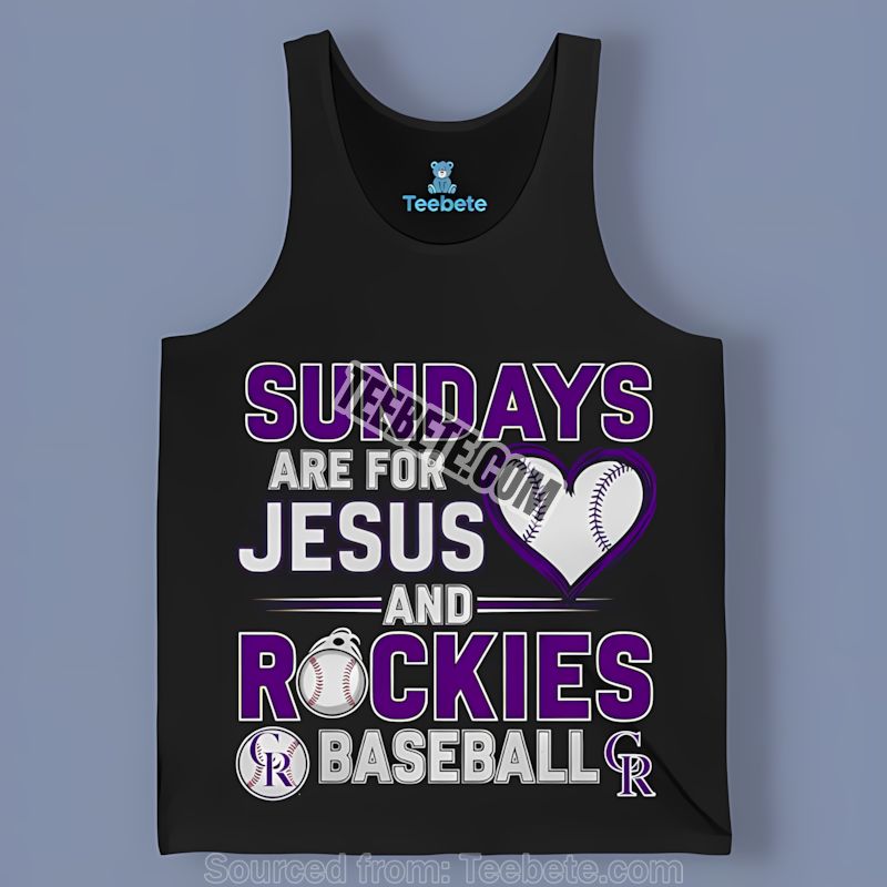 Colorado Rockies Sundays Jesus Baseball Tanktop Colorado Rockies Sundays Jesus Baseball Tanktop