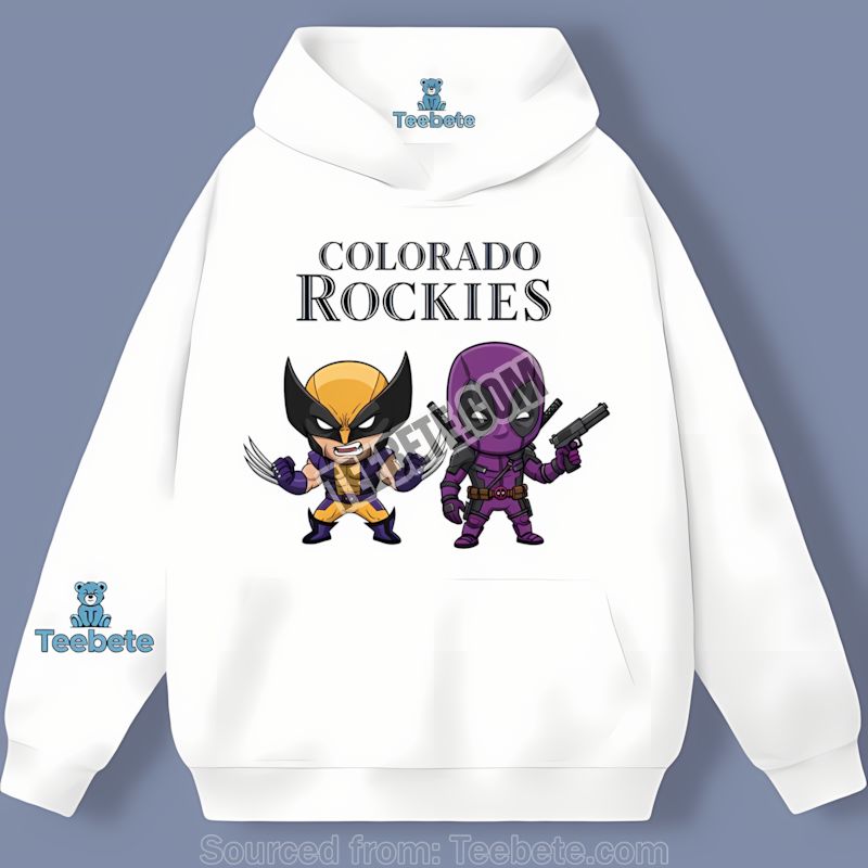 Colorado Rockies Wolverine Deadpool Graphic Hoodie Colorado Rockies Wolverine Deadpool Graphic Hoodie