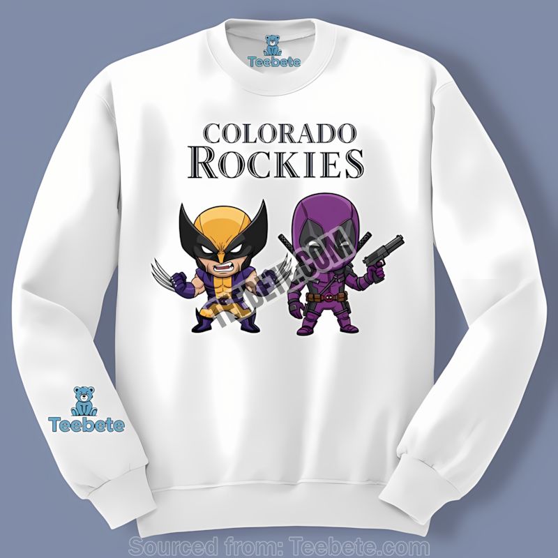 Colorado Rockies Wolverine Deadpool Graphic Long Sleeve Colorado Rockies Wolverine Deadpool Graphic Long Sleeve