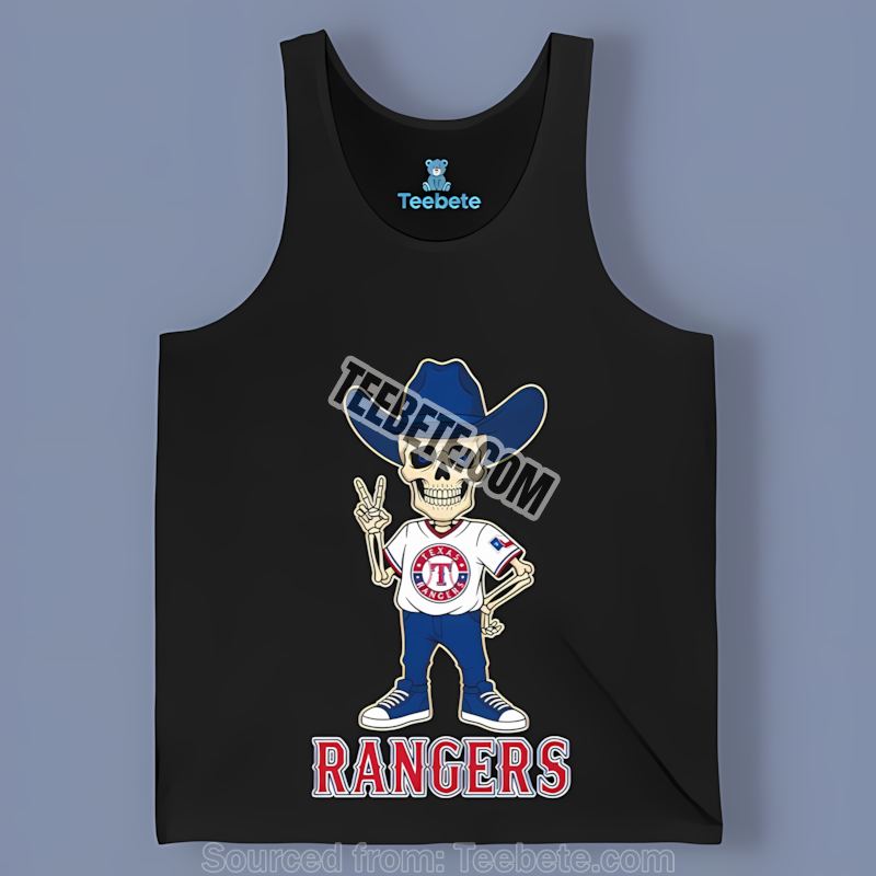 Cowboy Skeleton Rides With The Texas Rangers Bold Tanktop Cowboy Skeleton Rides With The Texas Rangers Bold Tanktop