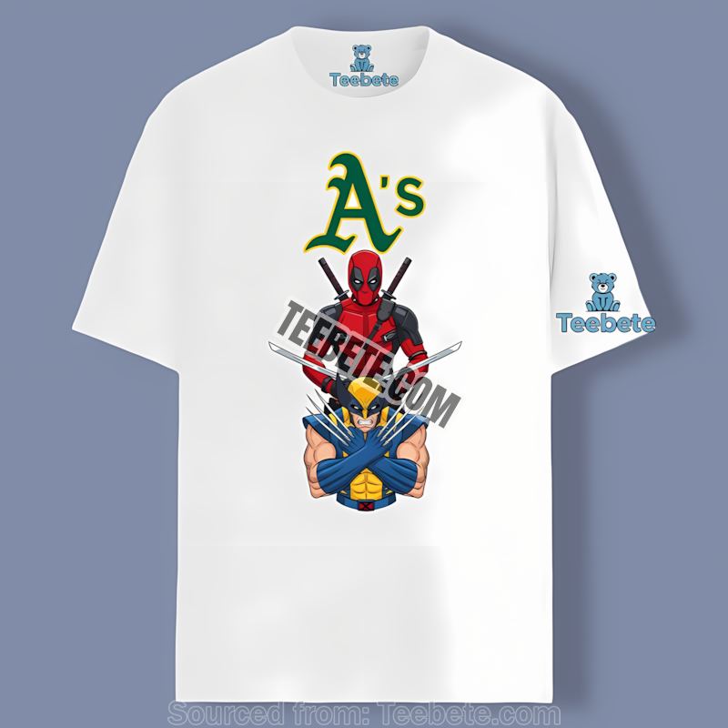 Deadpool Wolverine Crossover Oakland Athletics Adults Shirt