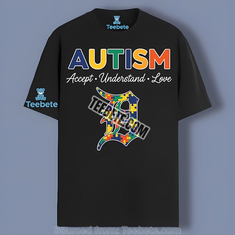 Detroit Tigers Autism Awareness Accept Understand Love Color Shirt