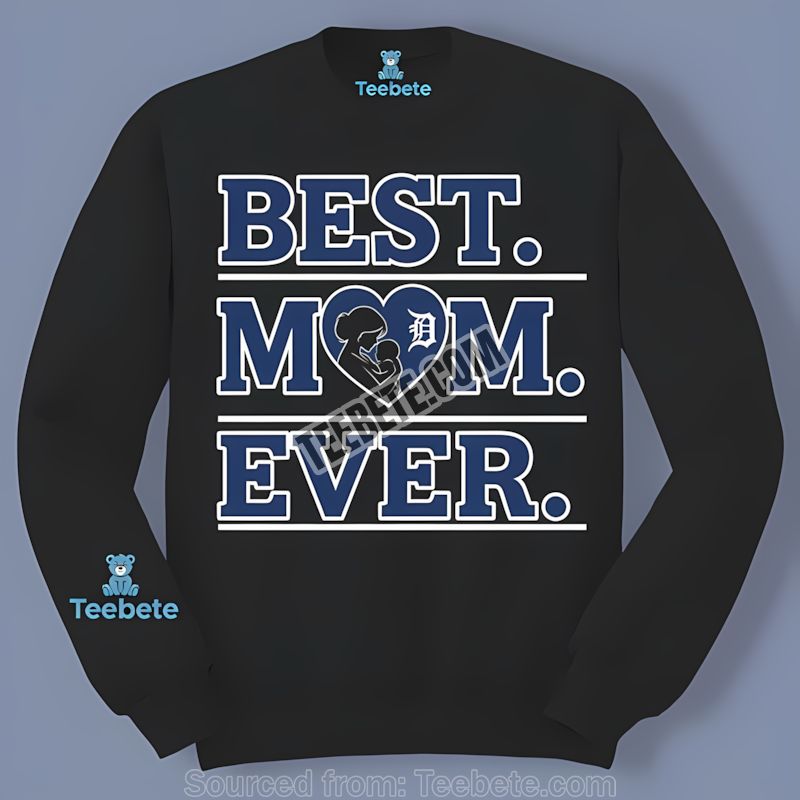 Detroit Tigers Best Mom Ever Heart Graphic Long Sleeve Detroit Tigers Best Mom Ever Heart Graphic Long Sleeve