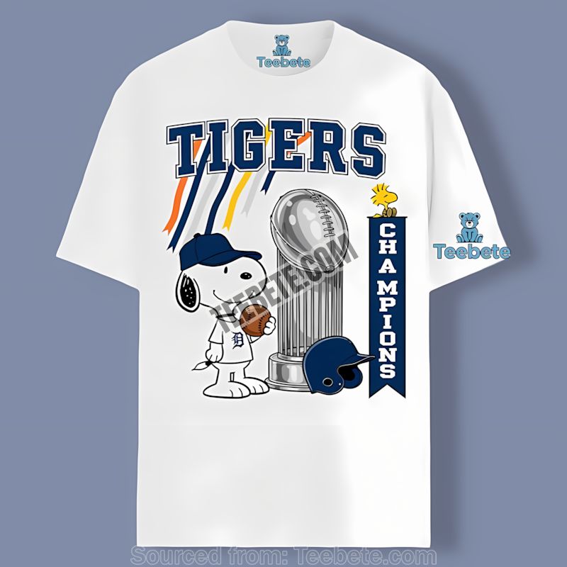 Detroit Tigers Champions Snoopy Celebration Classic Shirt