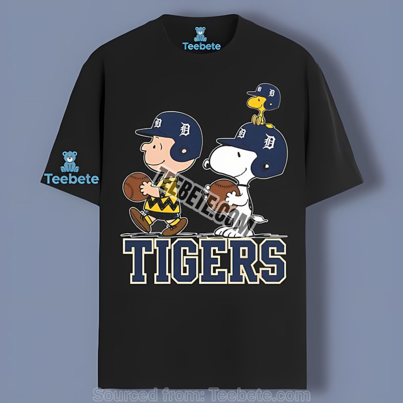 Detroit Tigers Charlie Brown Snoopy Play Retro Shirt