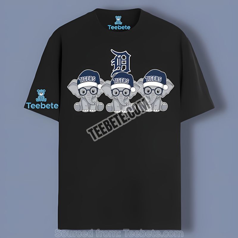 Detroit Tigers Christmas Elephants Holiday Graphic Shirt