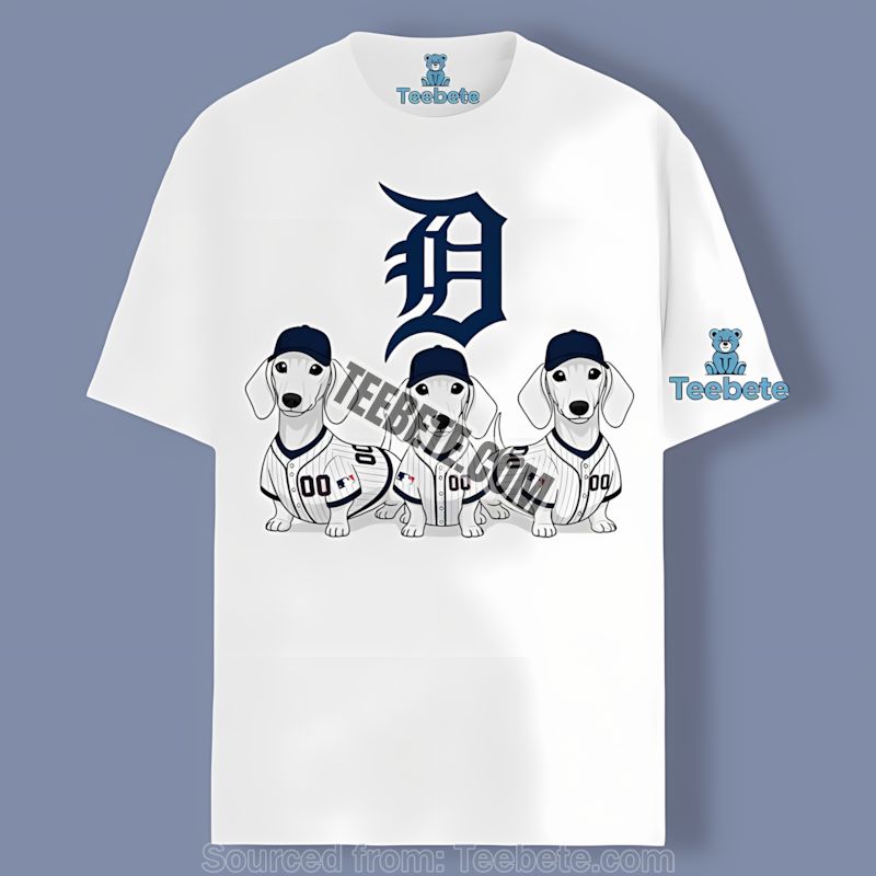 Detroit Tigers Dachshund Dog Sports Theme Shirt