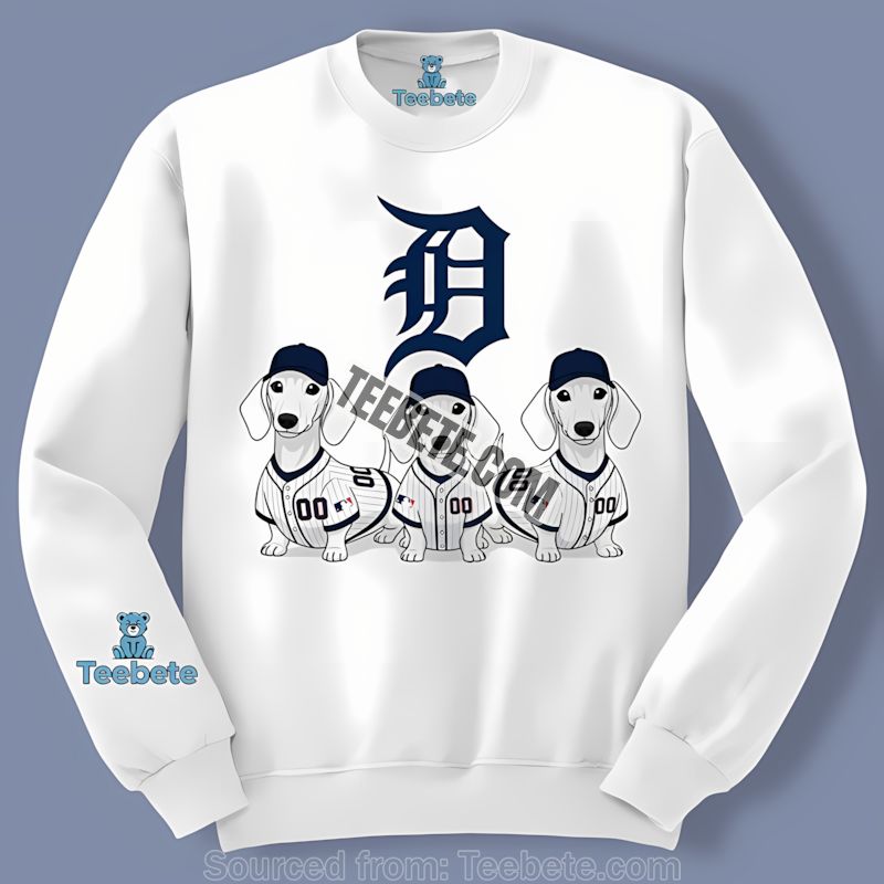 Detroit Tigers Dachshund Dog Sports Theme Long Sleeve Detroit Tigers Dachshund Dog Sports Theme Long Sleeve