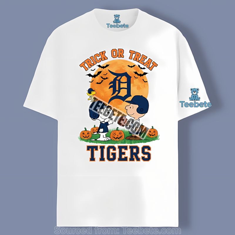Detroit Tigers Halloween Charlie Brown Snoopy Shirt