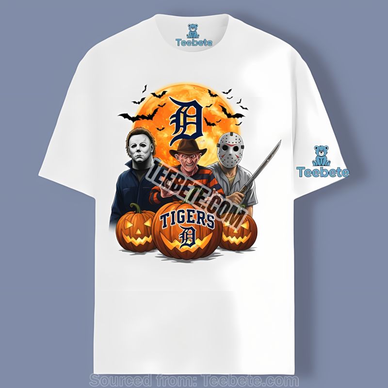 Detroit Tigers Halloween Jason Myers Freddy Cotton Shirt
