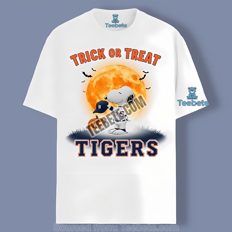 Detroit Tigers Halloween Snoopy Trick Or Treat Shirt
