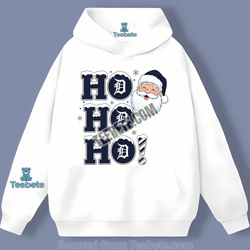 Detroit Tigers Ho Ho Ho Santa Christmas Adults Hoodie Detroit Tigers Ho Ho Ho Santa Christmas Adults Hoodie