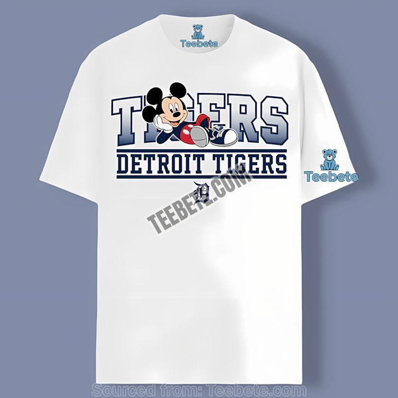 Detroit Tigers Mickey Mouse Relaxed Adults Shirt