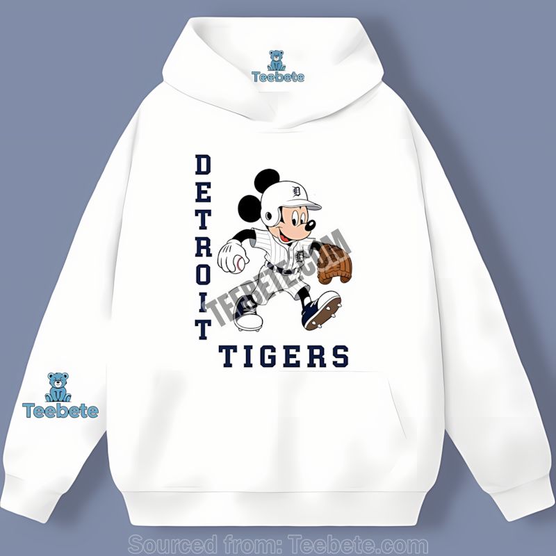 Detroit Tigers Mickey Quarterback Baseball Cotton Hoodie Detroit Tigers Mickey Quarterback Baseball Cotton Hoodie