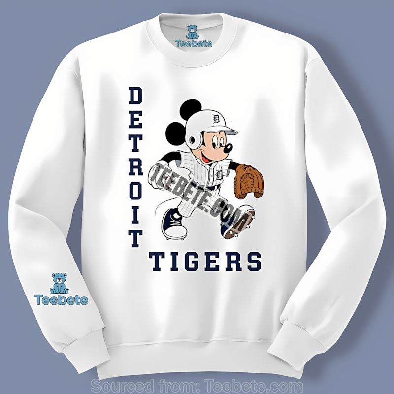 Detroit Tigers Mickey Quarterback Baseball Cotton Long Sleeve Detroit Tigers Mickey Quarterback Baseball Cotton Long Sleeve