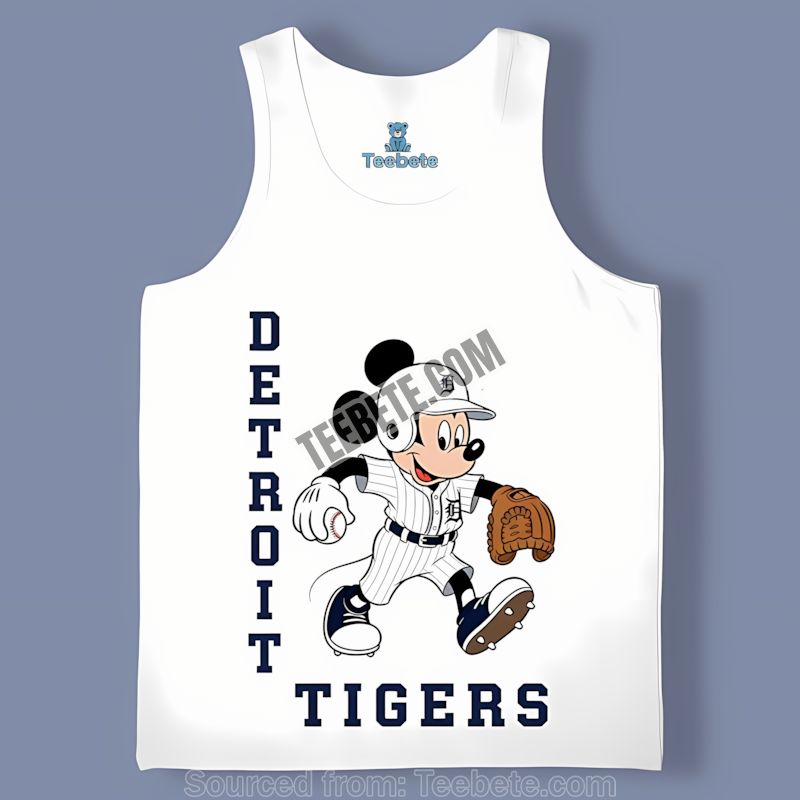 Detroit Tigers Mickey Quarterback Baseball Cotton Tanktop Detroit Tigers Mickey Quarterback Baseball Cotton Tanktop